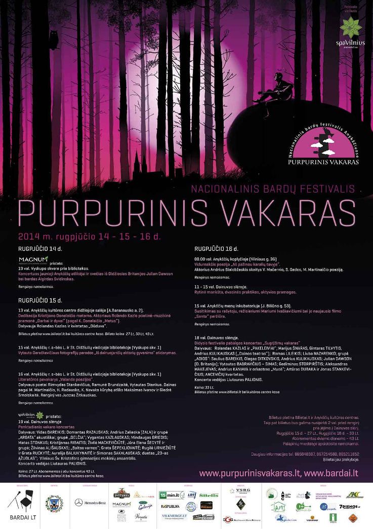 Festivalis „Purpurinis vakaras“ (2014) - Penktadienio vakaro koncertas