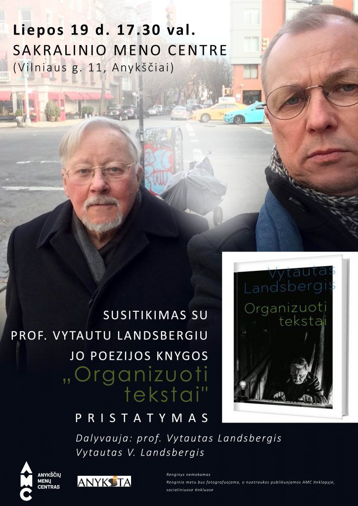 Susitikimas su prof. Vytautu Landsbergiu ir jo poezijos knygos „Organizuoti tekstai“ pristatymas