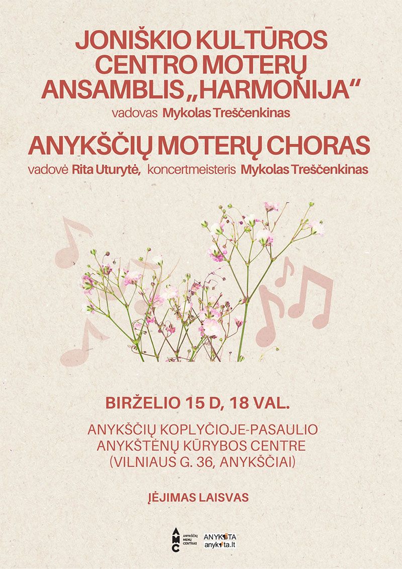 Moterų ansamblio „Harmonija“ ir Anykščių moterų choro koncertas